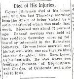 George Holeman's Obit (Father of Frank Hess Holeman)