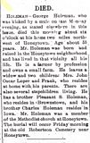 George Holeman's Obit