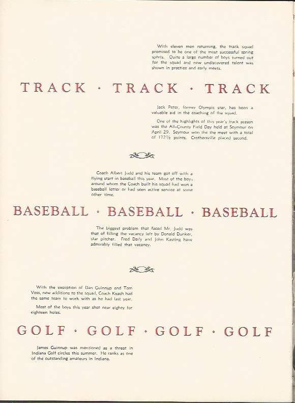 65  Track, Baseball and Golf