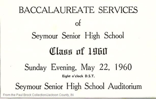 1960 Baccalaureate Service