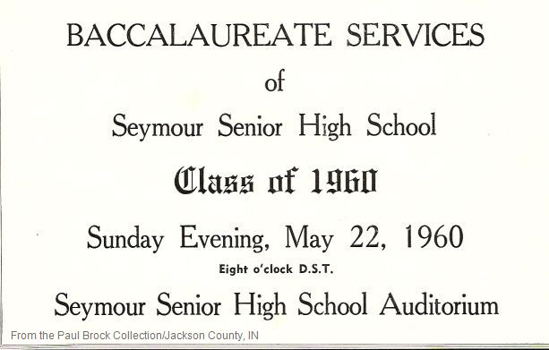 1960 Baccalaureate Service