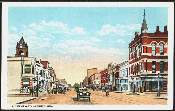 Down town Laporte about 1915